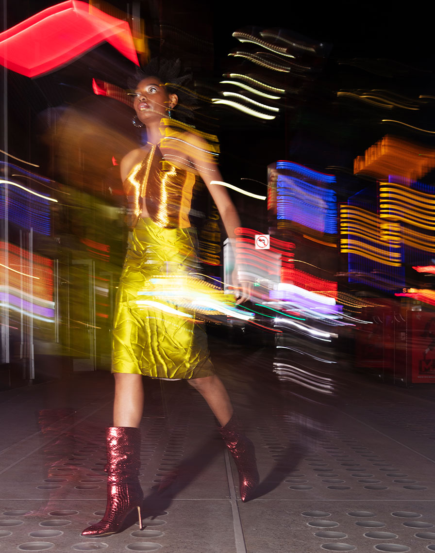 Fashion Editorial Photographed in TImes Square NYC by Eric Hason featuring Adesola Adeyemi Creative Director Holli Kingsbury