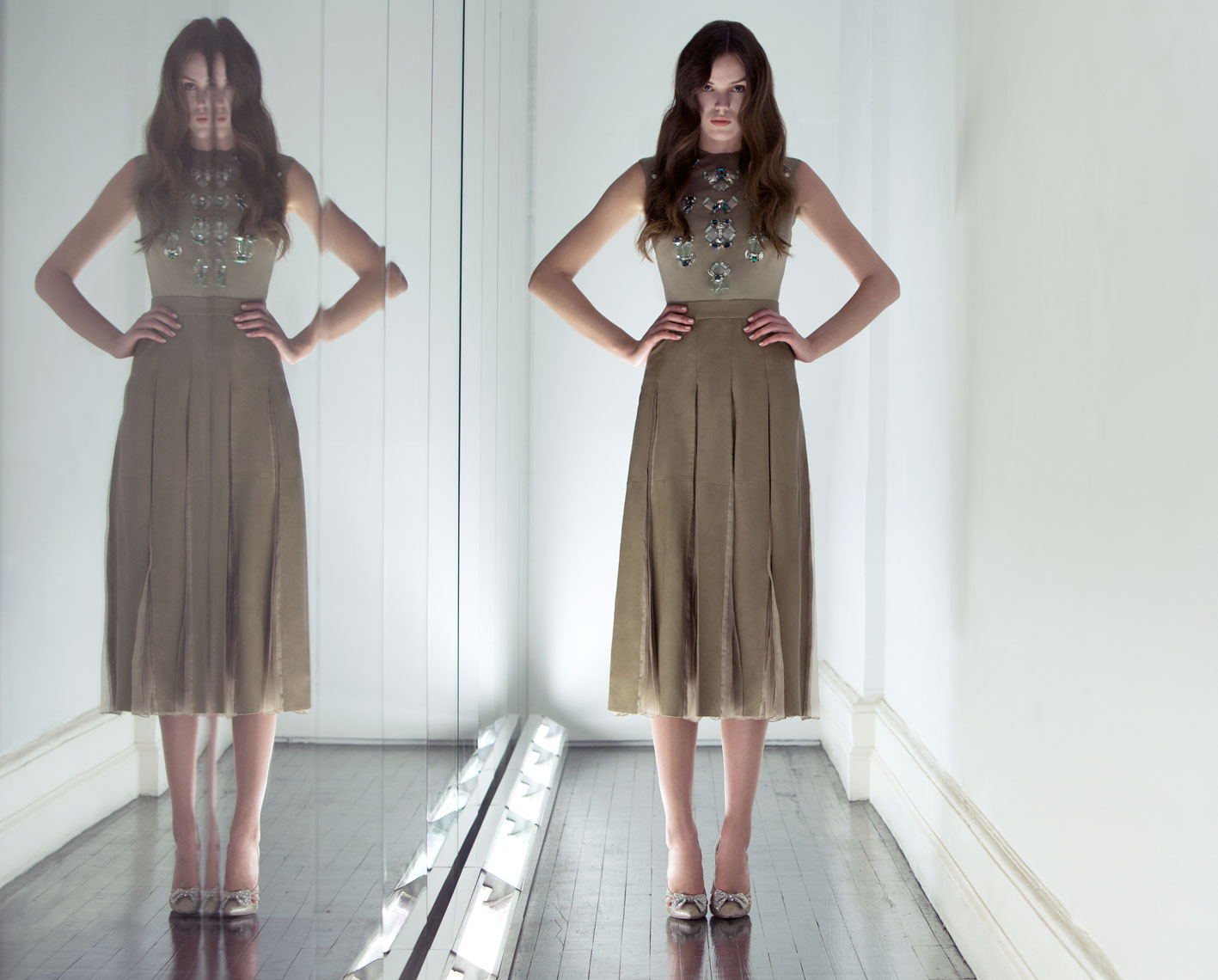 Fashion editorial with New York Model Sarah Joffs in dress